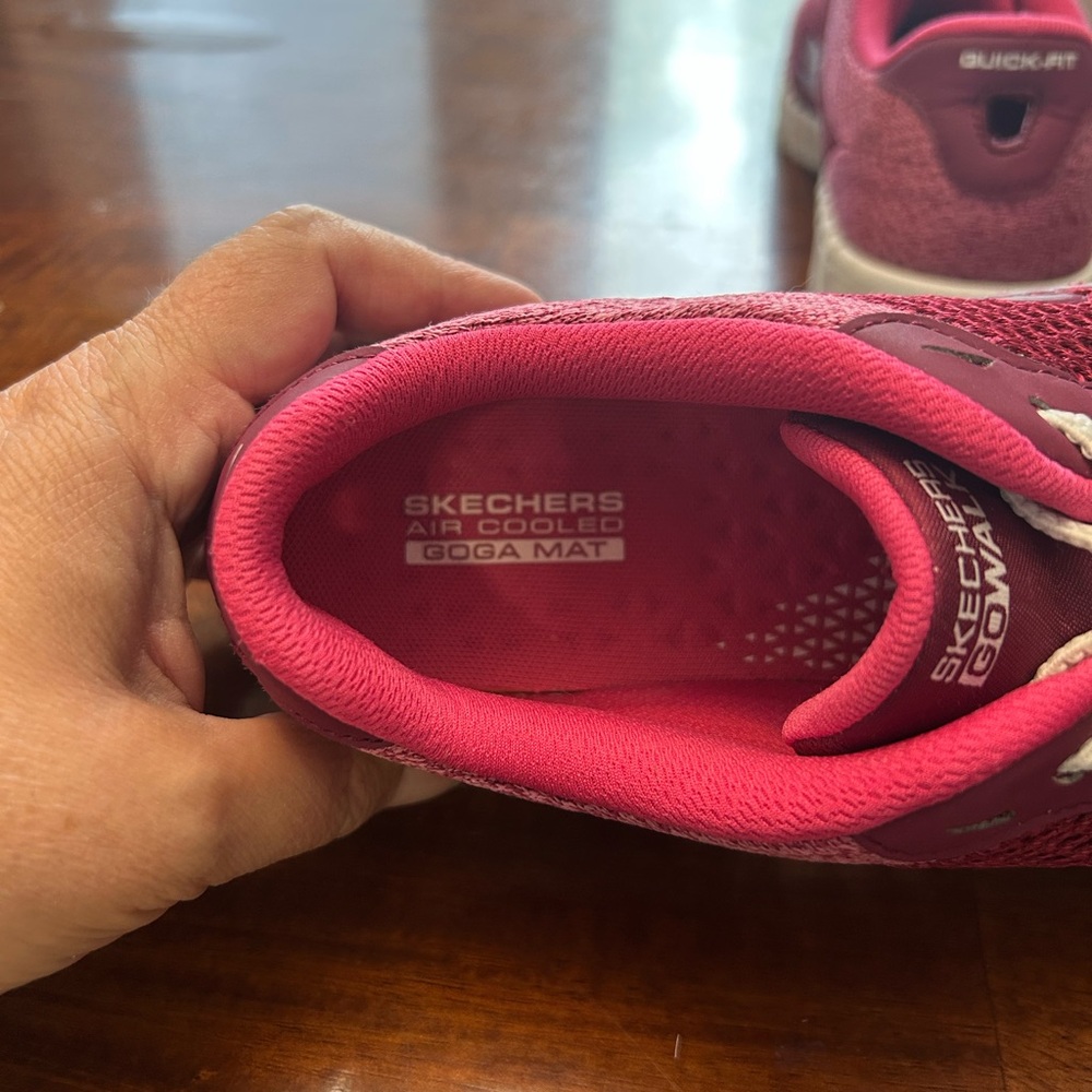 Skechers Goga Mat Go Walk Air Cooled Women's Pink Slip On Shoes Sz 8, SN 16704 - Picture 7 of 8